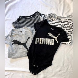 (4) Puma onesies, size 3-6m